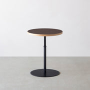 THE CAFE TABLE / リノリウム 全24色　Black Steel 1本脚 × ラウンド φ50 - 60