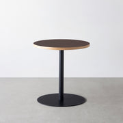 THE CAFE TABLE / リノリウム 全24色　Black Steel 1本脚 × ラウンド φ61 - 70