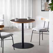 THE CAFE TABLE / リノリウム 全24色　Black Steel 1本脚 × ラウンド φ61 - 70