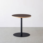 THE CAFE TABLE / リノリウム 全24色　Black Steel 1本脚 × ラウンド φ61 - 70