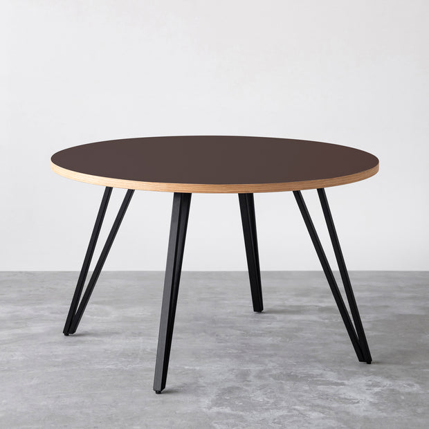 THE CAFE TABLE / リノリウム 全32色 Black Steel 4本脚 × ラウンド