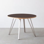 THE CAFE TABLE / リノリウム 全24色　Stainless 4本脚 × ラウンド φ81 - 100