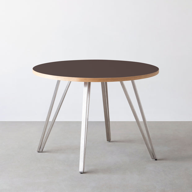THE CAFE TABLE / リノリウム 全24色　Stainless 4本脚 × ラウンド φ81 - 100