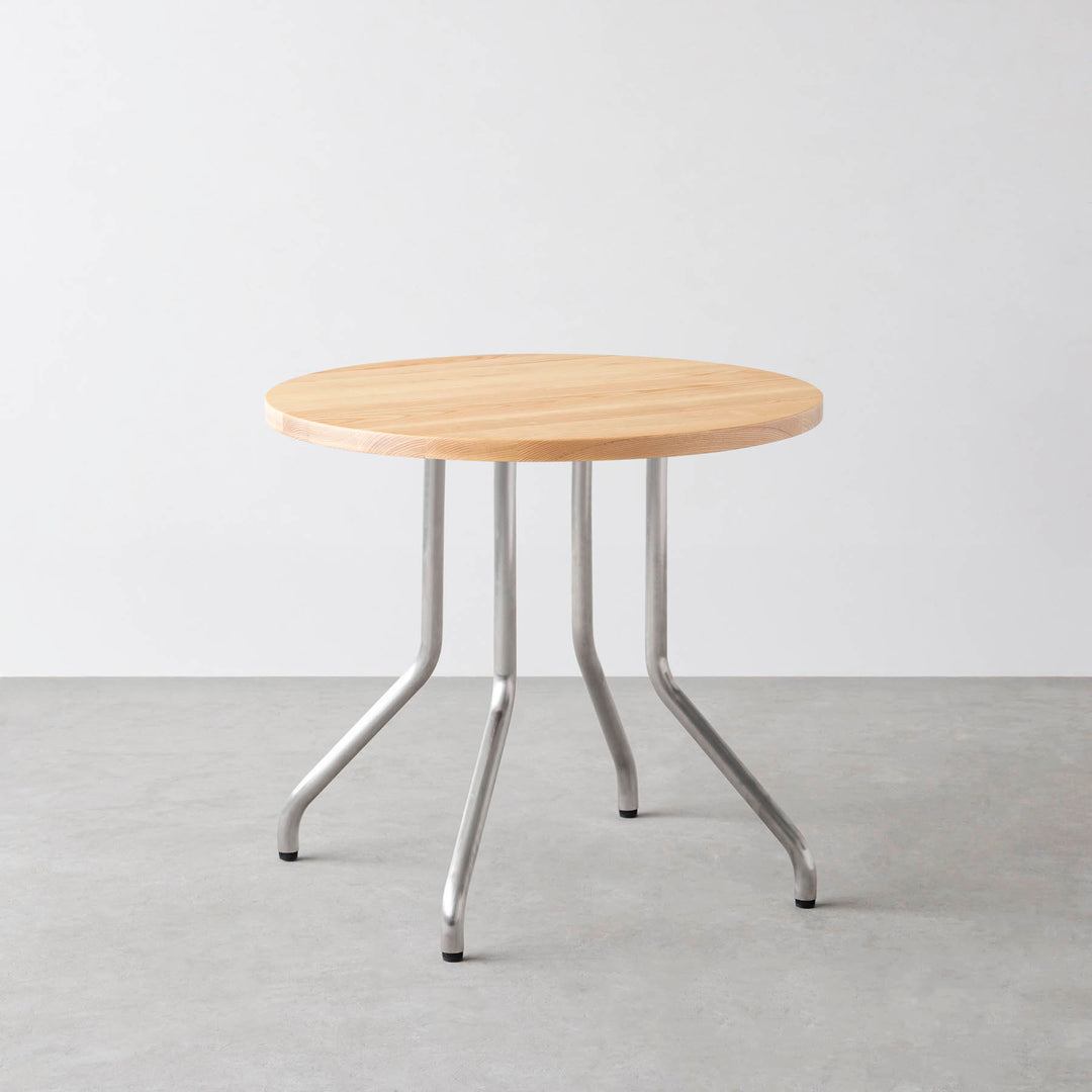 THE CAFE TABLE / 無垢 ホワイトアッシュ Stainless 4本脚 × ラウンド