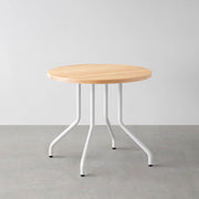 THE CAFE TABLE / 無垢 ホワイトアッシュ　White Steel 4本脚 × ラウンド φ61 - 80