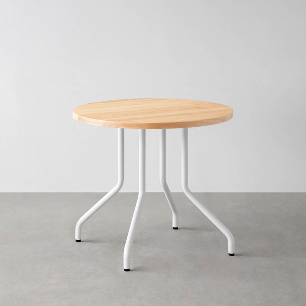 THE CAFE TABLE / 無垢 ホワイトアッシュ　White Steel 4本脚 × ラウンド φ61 - 80