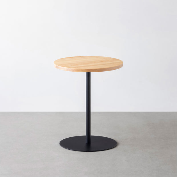 THE CAFE TABLE / 無垢 ホワイトアッシュ　Black Steel 1本脚 × ラウンド φ50 - 60