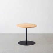 THE CAFE TABLE / 無垢 ホワイトアッシュ　Black Steel 1本脚 × ラウンド φ50 - 60