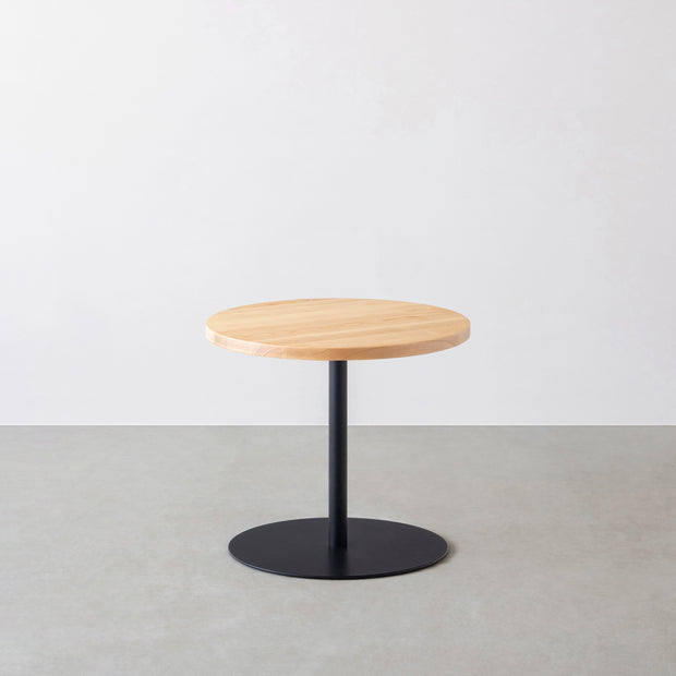 THE CAFE TABLE / 無垢 ホワイトアッシュ　Black Steel 1本脚 × ラウンド φ50 - 60