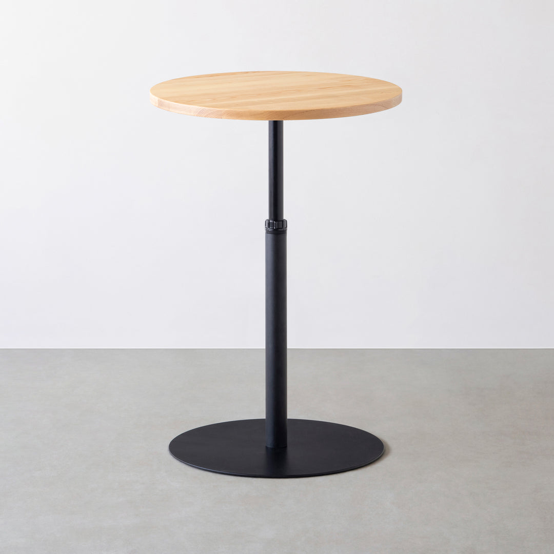 THE CAFE TABLE / 無垢 ホワイトアッシュ Black Steel 1本脚