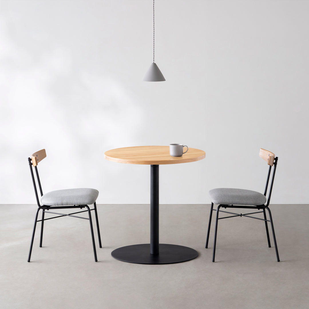 THE CAFE TABLE / 無垢 ホワイトアッシュ Black Steel 1本脚