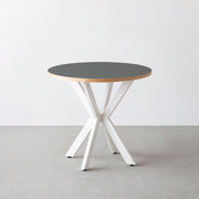 THE CAFE TABLE / リノリウム 全24色　White Steel カフェX × ラウンド φ71 - 80
