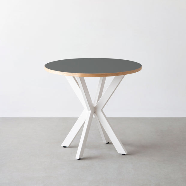 THE CAFE TABLE / リノリウム 全24色　White Steel カフェX × ラウンド φ71 - 80