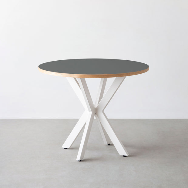 THE CAFE TABLE / リノリウム 全24色　White Steel カフェX × ラウンド φ81 - 90