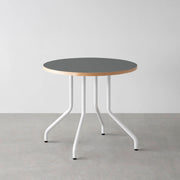 THE CAFE TABLE / リノリウム 全24色　White Steel 4本脚 × ラウンド φ61 - 80