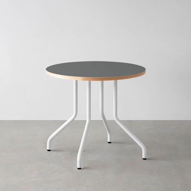 THE CAFE TABLE / リノリウム 全24色　White Steel 4本脚 × ラウンド φ61 - 80