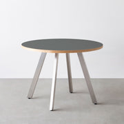 THE CAFE TABLE / リノリウム 全24色　Stainless 4本脚 × ラウンド φ81 - 100