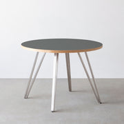 THE CAFE TABLE / リノリウム 全24色　Stainless 4本脚 × ラウンド φ81 - 100