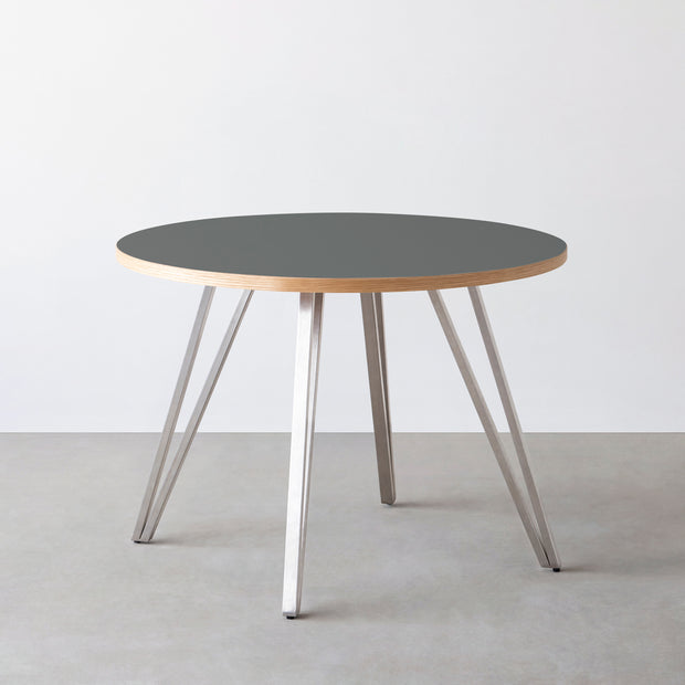 THE CAFE TABLE / リノリウム 全24色　Stainless 4本脚 × ラウンド φ81 - 100