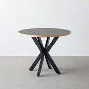 THE CAFE TABLE / リノリウム 全24色　Black Steel カフェX × ラウンド φ81 - 90