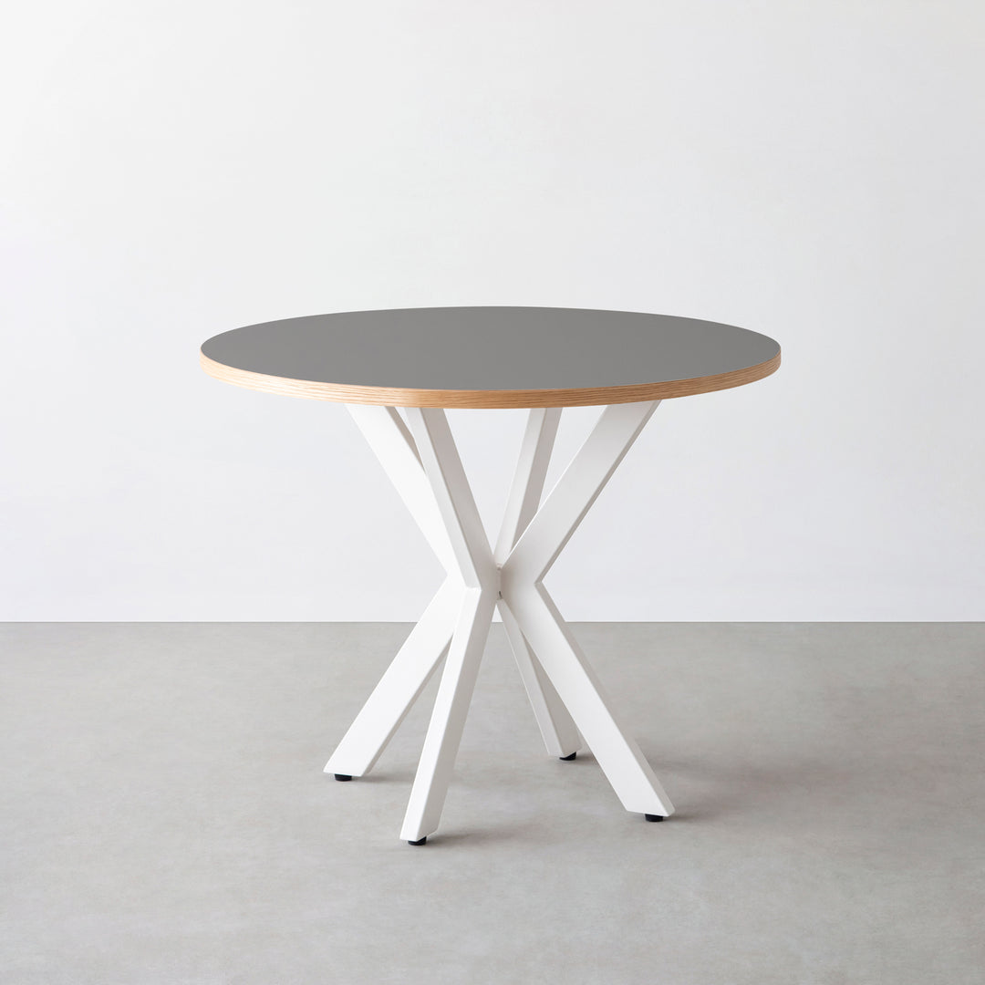 THE CAFE TABLE / リノリウム 全32色 White Steel カフェX × ラウンド