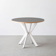 THE CAFE TABLE / リノリウム 全24色　White Steel カフェX × ラウンド φ81 - 90