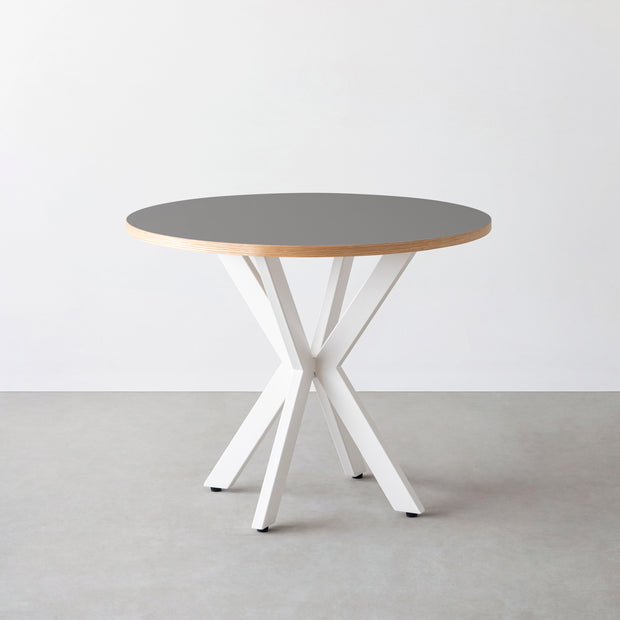 THE CAFE TABLE / リノリウム 全24色　White Steel カフェX × ラウンド φ81 - 90