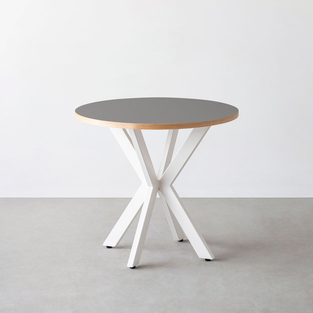 THE CAFE TABLE / リノリウム 全32色 White Steel カフェX × ラウンド