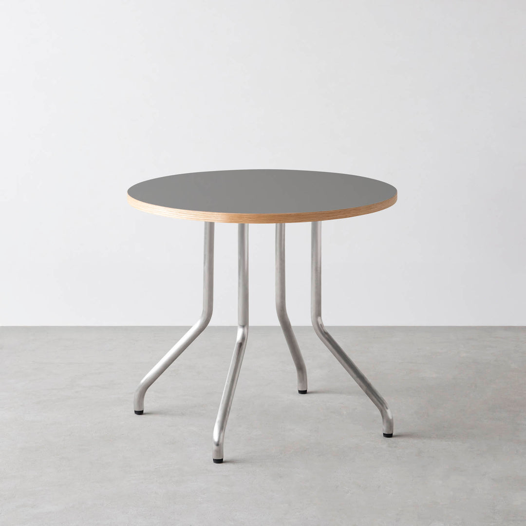 THE CAFE TABLE / リノリウム 全32色 Stainless 4本脚 × ラウンド φ61