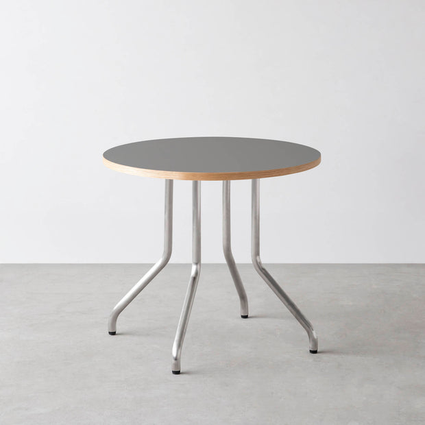 THE CAFE TABLE / リノリウム 全32色 Stainless 4本脚 × ラウンド φ61