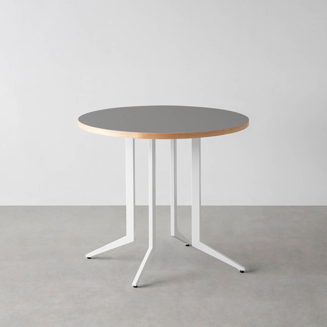 THE CAFE TABLE / リノリウム ラウンド φ80 THE CAFE TABLE / リノリウム 全32色 White Steel 4本脚 × ラウンド