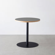 THE CAFE TABLE / リノリウム 全24色　Black Steel 1本脚 × ラウンド φ61 - 70