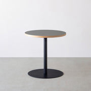 THE CAFE TABLE / リノリウム 全24色　Black Steel 1本脚 × ラウンド φ61 - 70