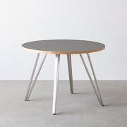 THE CAFE TABLE / リノリウム 全24色　Stainless 4本脚 × ラウンド φ81 - 100