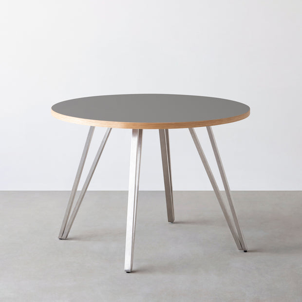 THE CAFE TABLE / リノリウム 全24色　Stainless 4本脚 × ラウンド φ81 - 100