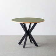 THE CAFE TABLE / リノリウム 全24色　Black Steel カフェX × ラウンド φ81 - 90