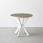 THE CAFE TABLE / リノリウム 全24色　White Steel カフェX × ラウンド φ71 - 80