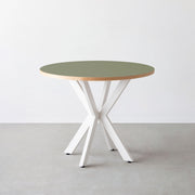 THE CAFE TABLE / リノリウム 全24色　White Steel カフェX × ラウンド φ81 - 90