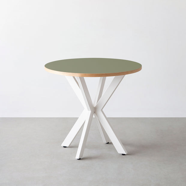 THE CAFE TABLE / リノリウム 全24色　White Steel カフェX × ラウンド φ71 - 80