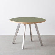 THE CAFE TABLE / リノリウム 全24色　Stainless 4本脚 × ラウンド φ81 - 100