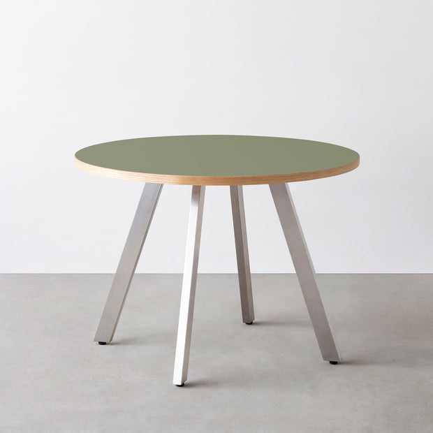 THE CAFE TABLE / リノリウム 全24色　Stainless 4本脚 × ラウンド φ81 - 100