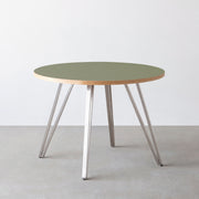 THE CAFE TABLE / リノリウム 全24色　Stainless 4本脚 × ラウンド φ81 - 100