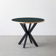 THE CAFE TABLE / リノリウム 全24色　Black Steel カフェX × ラウンド φ81 - 90