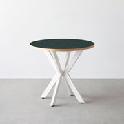 THE CAFE TABLE / リノリウム 全24色　White Steel カフェX × ラウンド φ71 - 80