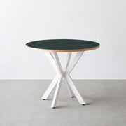 THE CAFE TABLE / リノリウム 全24色　White Steel カフェX × ラウンド φ81 - 90