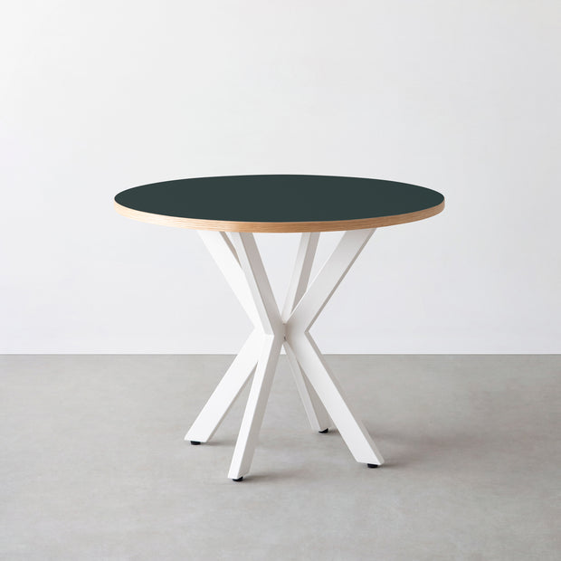 THE CAFE TABLE / リノリウム 全24色　White Steel カフェX × ラウンド φ81 - 90