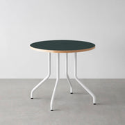 THE CAFE TABLE / リノリウム 全24色　White Steel 4本脚 × ラウンド φ61 - 80