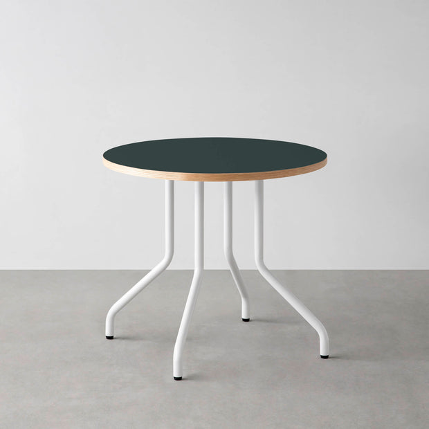 THE CAFE TABLE / リノリウム 全24色　White Steel 4本脚 × ラウンド φ61 - 80