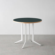 THE CAFE TABLE / リノリウム 全24色　White Steel 4本脚 × ラウンド φ61 - 80