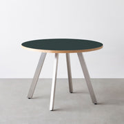 THE CAFE TABLE / リノリウム 全24色　Stainless 4本脚 × ラウンド φ81 - 100